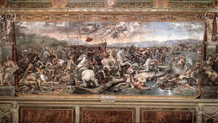 RAFFAELLO Sanzio The Battle at Pons Milvius Spain oil painting art